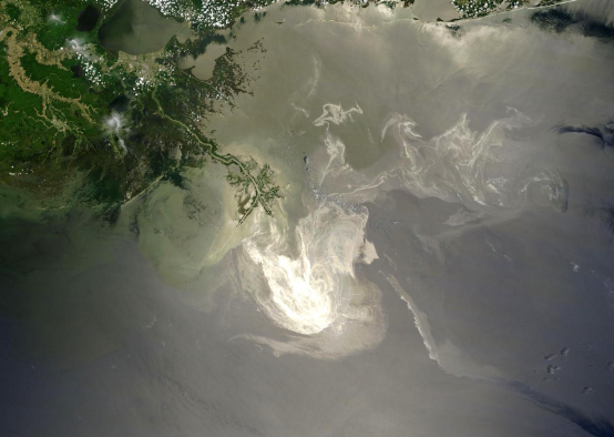 Satellite image of the BP oil spill in the Gulf of Mexico on May 24th, 2010. 