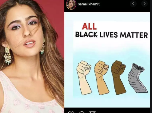 Sara Ali Khan trolled for the all lives matter movement 